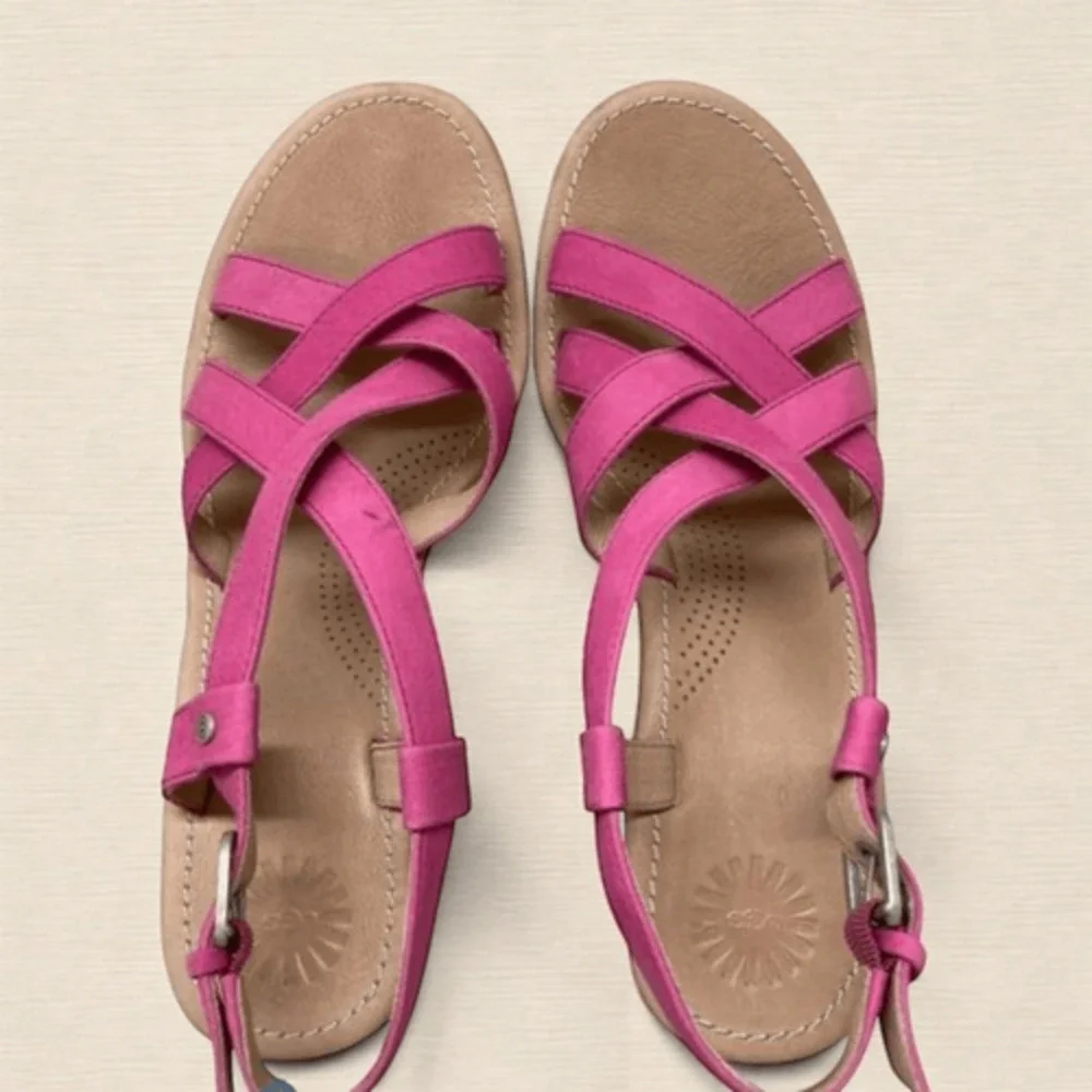New UGG  Australia Gaiana wedge pink women's shoes sz US 9.5 EUR 40.5